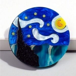 Women’s : Van Gogh “ The Starry Night “ Blue Brooch | NWT